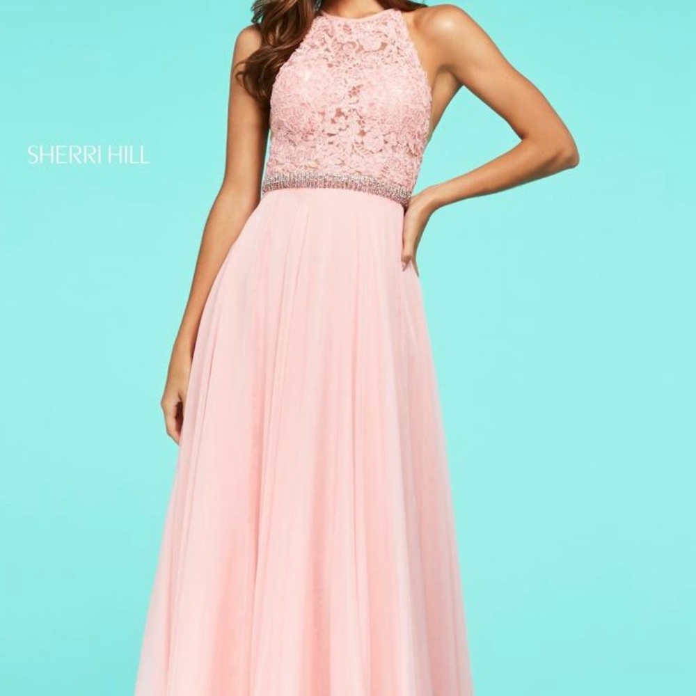 Sherri Hill Blush pink Halter Gown NWT